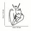 1pc Elegant Minimalist Iron Wire Line Art Decorative Painting - Woman Hugging Cat, Suitable For Office, Home, Living Room, Bedroom, Balcony, Kitchen, Yard, Store, Cafe, Dance Hall, Bar, Country And Farmhouse Style. Ideal As Housewarming, Holiday Or Birthd