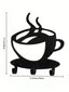 1 Creative Coffee Cup Hook - Stylish black metal wall hanging hook, perfect for kitchen storage, stylish home decor and space saving solution. This is a unique gift for coffee lovers, baristas and everyday household use.