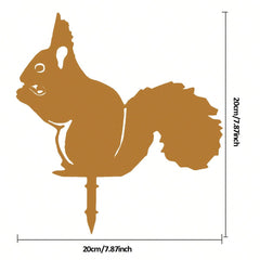 1 Set Metal Animal Style Garden Decor, Suitable For Garden, Yard And Other Outdoor Spaces. Squirrel, Fox, Raccoon, Owl Shaped Metal Garden Decorations