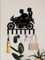 1 Pc Elegant Wall-Mounted Key Holder - Metal, Paint-Finished, Easy Setup For Entryway & Bedroom