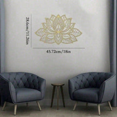 Gold Lotus Flower Metal Wall Art – Modern Gold Floral Decor for Living Room Bedroom Headboard Yoga Studio Meditation Space, Boho Zen Home Accent Spiritual Wall Hanging Aesthetic Room Decor, Unique Gift for Women Valentine Ramadan Birthday New Year, Decora