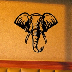 Elephant Animal Silhouette Wall Decor Elephant Head Wall Sign Safari Metal Wall Art Home Decor Sign - 14 Inch