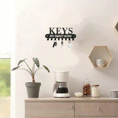 Gothic Victorian Wrought Iron Coat Rack Dark Academia Farmhouse Wall Hooks Rustic Key Organizer for Entryway Hallway Home Decor Unique Housewarming Valentine Gift for Men