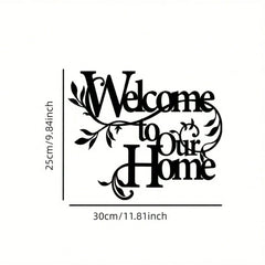 Welcome to Our Home Metal Wall Sign Rustic Farmhouse Decor for Porch Entryway Living Room Indoor Outdoor Welcome Plaque Housewarming Gift