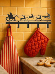 Snowflake Wall Mount Organizer with Hooks Modern Key & Coat Holder Christmas Winter Decor for Entryway Hallway