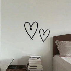 HELLOYOUNG 2pcs/ Set Unique Personalized Heart Shape Metal Wall Sign with Chic Aesthetic Design, Perfect Valentine's Day Gift, Suitable for Home, Living Room, Office, Bar, Kitchen & Coffee Shop Decor, Ideal for New Year & Birthday Celebrations