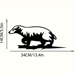 CIFbuy™ 1pc Metal Badger on Branch Silhouette with Hammer Stake - Outdoor Statue, Rustic Decor Perfect for Home & Garden, Memorable Housewarming Gift for Friends & Family, Wall Sculptures, Sturdy Iron Craft, Collectible Figurines.