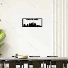Los Angeles City Skyline Landscape - Beautiful Home Decor Metal Art Wall Sign Hanging Wall Art Home Decor Coat Rack Organizer