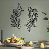 CIFbuy™ Artisanal Exquisite 2pcs Koi Metal Wall Art - Handcrafted School of Fish Sculpture, Rustic-Chic Living Room Decor with Artisanal Pediment - Wall Sculptures.