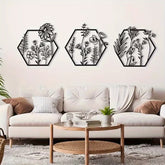CIFbuy™ Elegant Floral Metal Wall Art Trio - Handcrafted Steel Flowers Enhance Dining Areas, Sunrooms with Vintage-Garden Charm, Nature-Inspired Home Decor Accent - Exquisite Wall Sculptures.