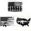 3pcs American Flag Gun Metal Wall Art - Durable Metal Construction, Wall-Mounted Design - Patriotic Independence Day Decor, 4th of July Gift, Classic Rugged Elegance for Home and Office, Statue Wall Decoration