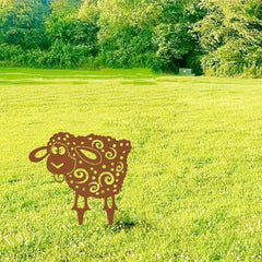 CIFbuy™ 1pc Garden Metal Iron Sheep Art - Adds Whimsy & Charm to Outdoor Home Decoration, Durable Metal Iron with Artistic Design, Wall Sculptures, Sturdy Iron Craft, Collectible Figurines.