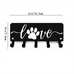 CIFbuy-Dog Lover Key Organizer - CIFbuy Adorable Iron Wall Art with Functional Hooks (6/9 Inch Wide, Puppy-Themed Decor)-Key Hooks
