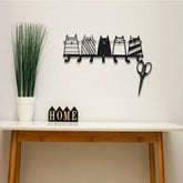 CIFbuy™ Iron Cat Wall Rack with 7 Hooks, Heavy-Duty Key & Coat Hanger for Entryway Decor, Rust-Resistant Metal Mounted Organizer - Functional Wall Sculptures.