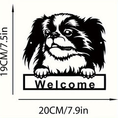 CIFbuy™ Trendy Handcrafted Rustic Welcome Dog Metal Wall Art - Charming Canine Decor Elevates Home, Office, Garden & Patio, Perfect for Dog Lovers, Creates Welcoming Rustic Vibe, Wall Sculptures.