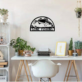 CIFbuy™ "Gone Fishing" Black Iron Wall Sign - Outdoor/Indoor Metal Decor with Trout & Bass Silhouette, Durable Wall Art for Cottage & Garden, Rustic Fishing-Themed Wall Hanging, Collectible Figurines.