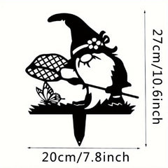 CIFbuy™ 1pc High-quality Metal Iron Santa Insert Yard Gnome - Premium Large Outdoor Gnome Silhouette, Ideal Lawn Stakes to Complete Stylish Metal Yard Decor, Superior Decor Piece, Wall Sculptures, Collectible Figurines.