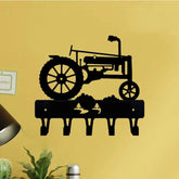 HELLOYOUNG,A Single-piece Iron Farm Tractor-shaped Key Holder: A Metal Wall Art That Combines The Functions of A Towel Rack and A Coat Hook, Showcasing Rustic and Practical Beauty.Key Hooks