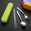 Three-piece Outdoor Portable Tableware Set Stainless Steel Lunch Spoon Tableware