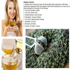 HelloYoung Taiwan Fresh Green Tea Organic High Quality Jinxuan Wulong Milk Oolong Tea 250g