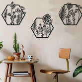 CIFbuy™ Elegant Floral Metal Wall Art Trio - Handcrafted Steel Flowers Enhance Dining Areas, Sunrooms with Vintage-Garden Charm, Nature-Inspired Home Decor Accent - Exquisite Wall Sculptures.