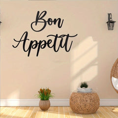 CIFbuy™ 1pc Metal Wall Decor - Farmhouse Modern "Bon Appetit" Art, Large Cute Hanging Kitchen Sign as Stylish Room/Wall Decoration & Decorative Ornament, Adds Rustic Charm & Culinary Spirit to Kitchen, Iron Wall Sculptures.