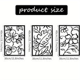 Elegant 3-Piece Metal Floral Wall Art Set - Minimalist Design for Contemporary Living Spaces & Housewarming Gifts.Wall Sculptures