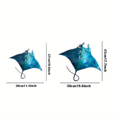 Delightful 1pc Nautical - themed Metal Manta Ray Suspended Wall Decoration: Brings a Sense of Joy to Beach - style Homes with Its Nautical Charm. A Cheerful and Charming Baby Gift, Lovely Wall Sculptures.