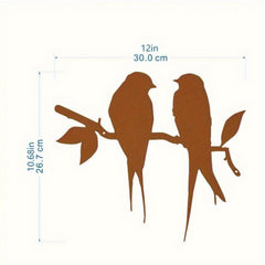 CIFbuy Antique-Style Rusty Bird Branch & Flying Bat Metal Wall Art - Decorative Iron Sculpture for Dorms, Restaurants & Bedrooms - Unique Design for Artistic Home Enhancement Wall Sculptures.