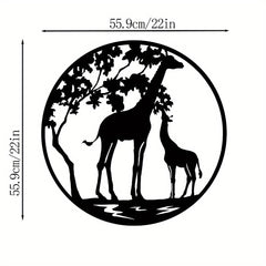 CIFbuy™ Gorgeous Black Iron Giraffe Wall Decor - Striking Metal Animal Art for Contemporary Home Décor, Durable Iron Sculpture with Elegant Silhouette Design, Premium Wall Sculptures.