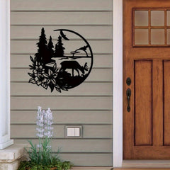 CIFbuy™ Iron Black Deer Wall Sculptures - Modern Decor with Elegant Sticker-Mural, Top Bedroom Choice, Unique Charm for Festival Statue Decor, Wall Sculptures.