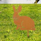 1pc Exquisite Metal Bunny Yard Stake: Charming Rabbit Garden Decor, An Adorable Easter-Themed Country Animal Art Yard Sign. Perfect Outdoor Ornament for Lawns, Patios, Flower Beds, and Flower Pots.Garden Stakes