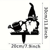 CIFbuy™ 1pc High-quality Metal Iron Santa Insert Yard Gnome - Premium Large Outdoor Gnome Silhouette, Ideal Lawn Stakes to Complete Stylish Metal Yard Decor, Superior Decor Piece, Wall Sculptures, Collectible Figurines.