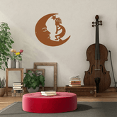 Unique Metal Wall Sculptures: Moon and Kokopelli - inspired Steel Sign, Ideal for Outdoor Areas to Add a Modern and Stylish Touch.