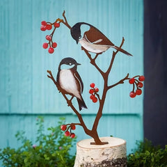 "1-Piece Outdoor Garden Bird Decor: Creative Metal Cutting Handicraft with Silhouette Design for Flowerpots & Garden Accents".Outdoor statue
