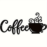 Coffee Bar Decor,Coffee Metal Wall Sticker W/ Coffee Mug Wall Art Living Room/Home Decoration