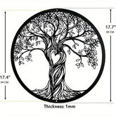 CIFbuy™ Exquisite Iron Artfully Crafted Rustic Black Tree of Life Wall Art - Laser Cut Metal Sculpture with Intricate Rustic Design & Fine Statue Ornaments, Enhances Home Aesthetic with Refinement - Unique Wall Sculptures.