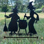 Halloween Witchcraft Metal Yard Sign - Spooky Spell-Casting Design | Durable Outdoor Decor for Garden & Patio | Battery-Free & Weatherproof Statues