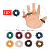 10pcs/lot Finger Massage Ring Stimulate Elastic Hand Acupuncture Circle Body Massage Health Care Blood Circulation Stress Relax