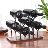 Metal Wine Rack Modern Crafts Artwork Gift Wine Holder Figurine Creative Wine Bottle Stand Home Decoration Accessory