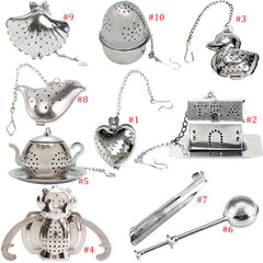 Heart/House/Duck/Monkey/Teapot/Ball/Bird/Shell Full Shape tea strainer Steel tea infuser Filter Strainer zaparzacze do herbaty