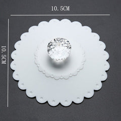 1pc Lace Silicone Dustproof Leakproof Reusable Silicone Diamond Cup Lid Insulation Cover Thermal Insulation Cup Cover Seal Cover