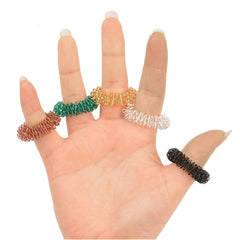 10pcs/lot Finger Massage Ring Stimulate Elastic Hand Acupuncture Circle Body Massage Health Care Blood Circulation Stress Relax
