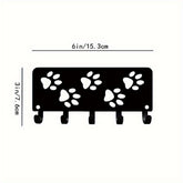 HELLOYOUNG,Walking Paws Key Rack Hanger & Dog Leash Organizer Metal Wall Art for Wall Hanging, Wall-mounted Hooks: Decorative Wall Sticker-Auxiliary hook