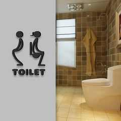Uncover The Diverse Allure of A Black Floating Decor Piece. It's Perfectly Suited As A Toilet Symbol and For Beautifying The Bathroom Doors in Apartments.Decorative Sign
