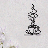 HELLOYOUNG Trendy Metal Coffee Tumbler Wall Ornament - Sleek Style Wall Sculptures, Great Gift for Coffee Devotees, Resistant & Waterproof Decor for Kitchens & Coffee Bars, Stylish Indoor Wall Art