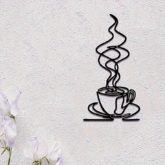 HELLOYOUNG Trendy Metal Coffee Tumbler Wall Ornament - Sleek Style Wall Sculptures, Great Gift for Coffee Devotees, Resistant & Waterproof Decor for Kitchens & Coffee Bars, Stylish Indoor Wall Art