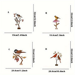 "1-Piece Outdoor Garden Bird Decor: Creative Metal Cutting Handicraft with Silhouette Design for Flowerpots & Garden Accents".Outdoor statue