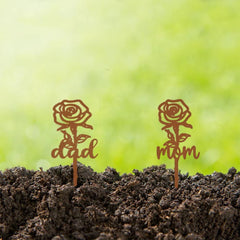 CIFbuy™ Garden Stakes: Elegant Rose-Shaped Memorials That Speak of Sympathy - Serve as Grave Markers & Graveyard Decor, Offer Subtle Elegant Way to Pay Respects to the Deceased, Wall Sculptures, Exquisite Iron Art Tribute - Collectible Figurines.
