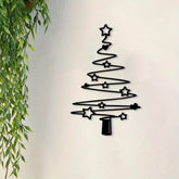HELLOYOUNG 1-Piece Vintage Minimalist Christmas Tree Wall Decor - Indoor/Outdoor Holiday Decor with Rust-Resistant Metal Construction, Ideal for Home, Garden & Yard, Perfect Christmas Gift for Decor Enthusiasts, Festive Garden Art, Unique Wall Sculptures
